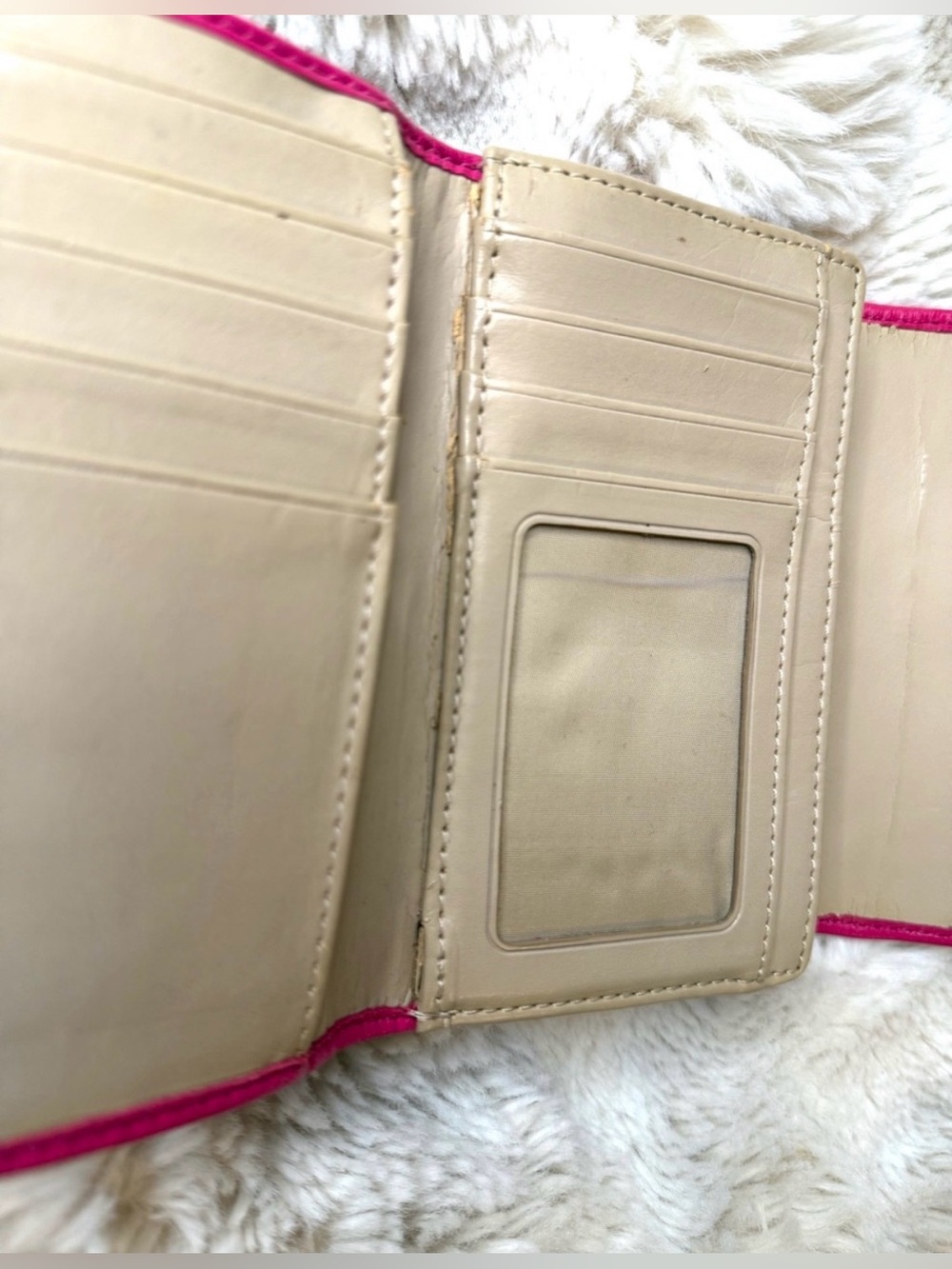 Coach Beige and Pink Signature Canvas Wallet - Picture 7 of 9